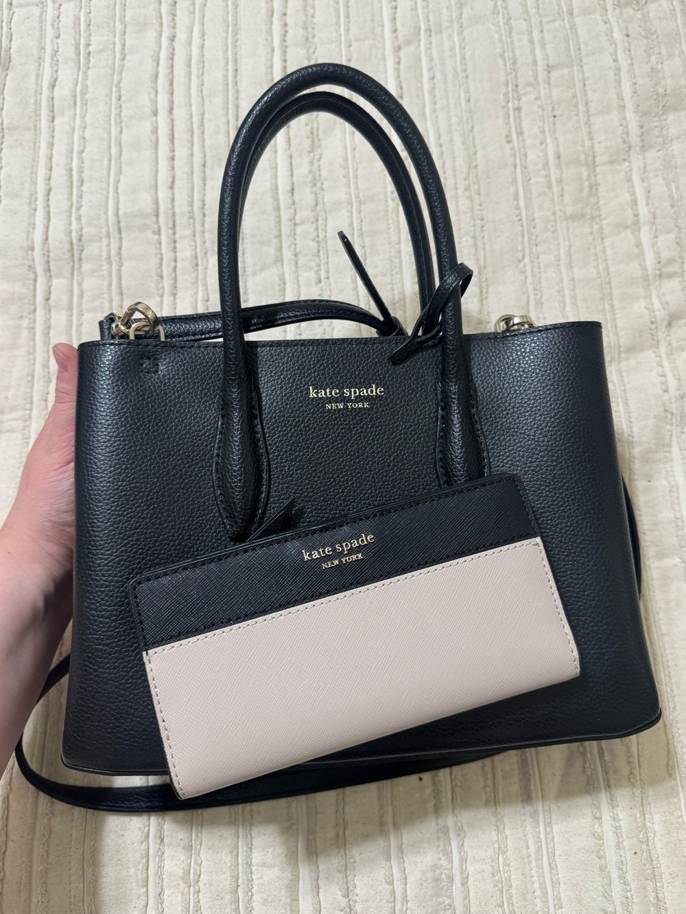 Kate Spade Eva Small Leather Satchel and Staci Bifold Colorblock Wallet